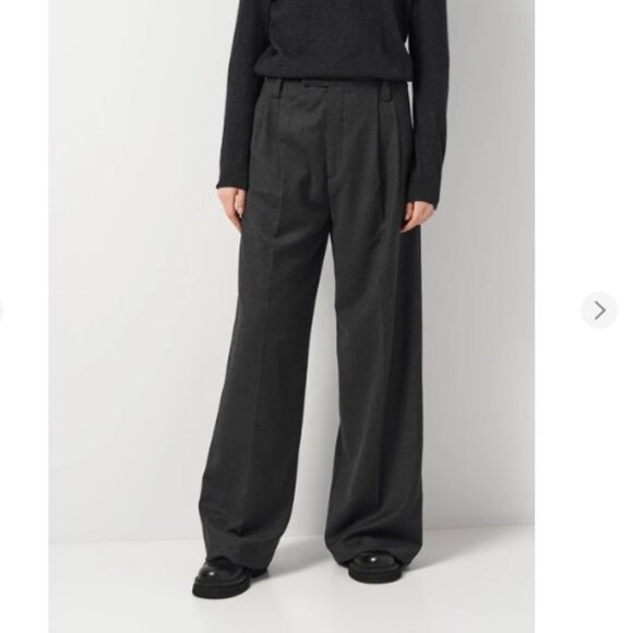 Zara - Into the Classics  - Gray Wool High Waist Gray Wide Leg Pant - L - Picture 2 of 16